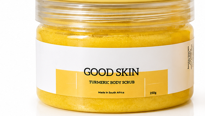 Good Skin RSA Turmeric Radiance Body Scrub jar